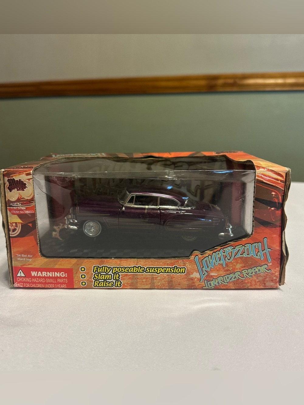 Long Beach Purple Lowrider  repair Diecast Car - Collectible Display Model